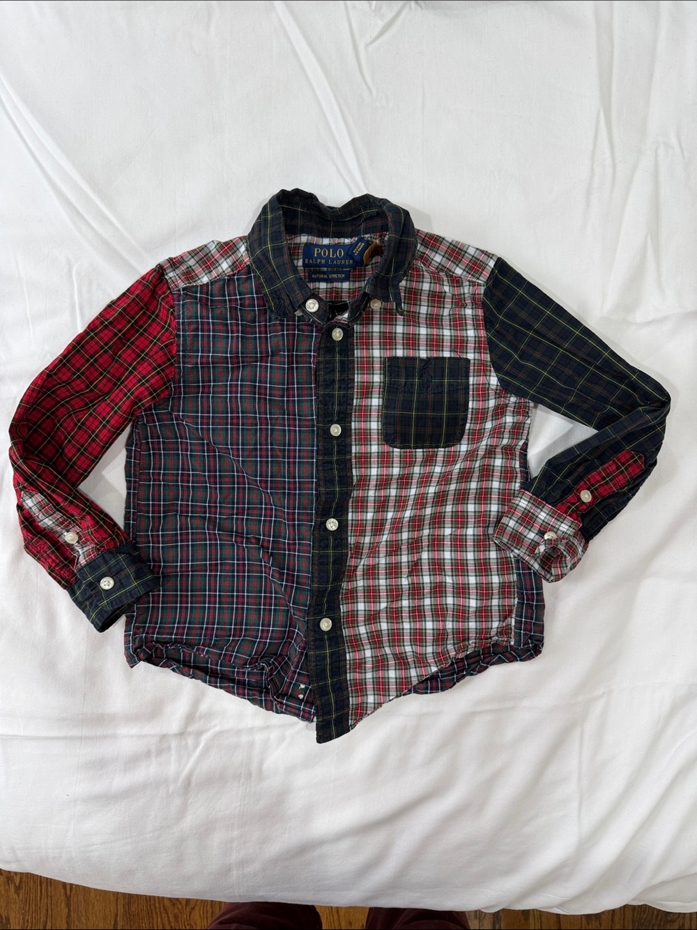 Polo by Ralph Lauren Kids Red Navy Green Patchwork Plaid Button-Down Shirt